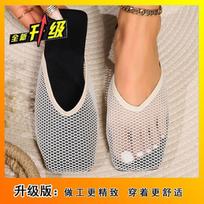 Simple non-slip lazy sandals Korean version of Baotou slippers 2025 new flat-bottomed fashion outer wear hollow mesh slippers 39 black