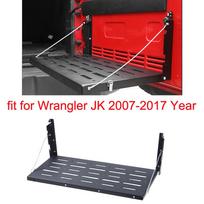 Galinių bagažinės durų montavimo dėklas, tinkamas Jeep Wrangler JK 2007-2017 gamybos metams, geležinis matinis juodas sulankstomas galinis lentynos stovas france black