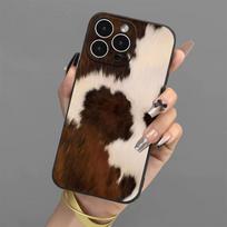 Telefono dėklas Samsung Galaxy A37 A57 F06 M16 A26 A06 A56 A36 A06 A35 A55 A25 A24 A05S A15 A54 A34 4G 5G KARŠTAS Rudo karvės rašto Samsung A33 5G beige