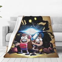 Šilta antklodė Dekoratyvinė Gravity Falls personažų pledas Flanelinis lovatiesė ant sofos kėdės lovos Naujoviškas sofos lovos užvalkalas 75x90cm black