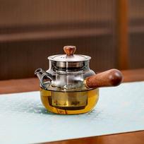 Japanese 240ml Side Handles Glass Teapot with Stainless Steel Tea Diffuser Fine Mesh Filters Kung Fu Tea Set Household Tea Maker juoda