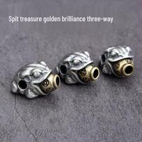 Golden Toad Money Bracelet: Buddha Head & Beaded Men's Accessory DIY Accessory Set black
