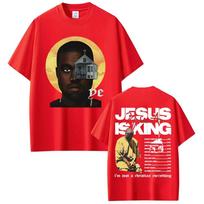 Rapper Kanye West Jesus Is King Double Sided T-shirt Summer Men's and Women's Cotton Clothing Short Sleeve Top 3XL
