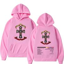 Men's and Women's Guns N Roses Printed Hooded Sweatshirts Guns N Roses Unisex Clothing Printed Rock Hip-hop Gothic Fashion S pink