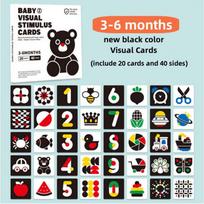 Montessori 0-12Month Baby Visual Stimulation Cards High Contrast Flash Card Baby For Children Cognition Toy Early Learning Toy black