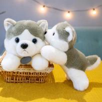 Simulation Fluffy Lying Husky Plush Doll Squishy Siberian Husky Puppy Stuffed Animal Toy Kawaii Dog Plushies Gift For Dog Lovers 35cm
