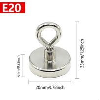 N52 Super Strong Neodymium Fishing Magnets Hooks Salvage Magnets Neodymium Magnet Searcher Powerful Neodymium Magnet for Fishing gray