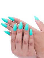 Secret Lives® acrylic press on nails designer artificial nails extension greenish blue design 24 pieces set with kit blue