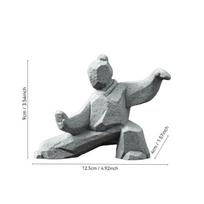 Tai Chi Kung Fu Master Figurine Creative Chinese Style Stone Statue Tabletop Decorations Tea Pet For Tea Lovers Home Office