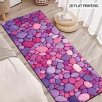 1Pcs Pink-Purple Pebble Non-Slip Washable Area Rug Runner for Entryway, Living Room, Bedroom & Patio 60X90cm pink