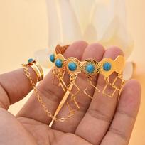 Dubai Gold Color Bangles for Girls Child Boys Good Luck Bracelet Ring Indian Baby Jewelry Party Gift free size brown