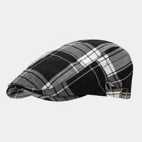 New classic plaid beret women's British retro literary and casual forward hat painter hat men M（56-58cm） juoda