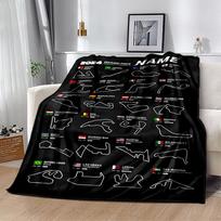Formula Circuit Map Blanket Soft Warm Cozy Perfect for Bed Livingroom Sofa Four Seasons Universal Modern Ideal Gift For Birthday Valentine'S Day 150cmx180cm