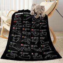 Formula Circuit Map Blanket Soft Warm Cozy Perfect for Bed Livingroom Sofa Four Seasons Universal Modern Ideal Gift For Birthday Valentine'S Day 80cmx120cm