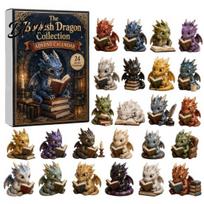 Acrylic Hanging Ornaments Dragon Advent Calendar 2026 24 Day Bookish Christmas Countdown with Unique Holiday Gift Ideas Mini Dragons Fantasy C gray