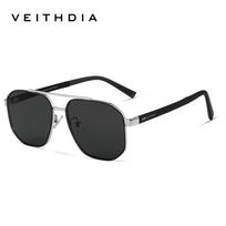 Men's and women's square sunglasses, thickened, high-definition polarized lenses, model 8280 VEITHDIA Silver frame+TAC