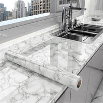 40 cm Vandeniui atsparūs Lipnūs Tapetai Stalviršio Spintelės Renovacijos Plytelių Sienų Lipdukai Marmuro Virtuvės Aliejui Atspari Plėvelė Viryklė 40cmX1m white