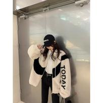 Velvet Thickened New Loose and Versatile Style Lazy Warm Student Jacket for Women 2XL balta