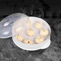Multilayer Microwave Steamer for Mantou, Baozi, Dumplings, and Rice gray