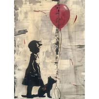 Banksy Grafiti Menas Plakatai Gyvūnai Tigras Vilkas Panda su Balionu Gatvės Sienos Menas Drobės Tapyba Abstrakcionizmas Pop Art Namų Dekoras 50x75cm No Frame