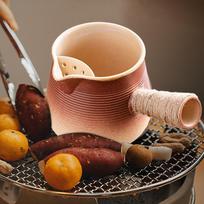 Ceramic Teapot for Boiling Water with Anti Scald Handle Tea Infuser Lovers Gift 700ml brown
