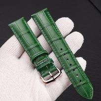 Itin plonas tikros odos laikrodžio dirželis, tinkantis Cartier Santos Tank Solo laikrodžiui, moterims, vyrams, 12–22 mm, žalias, baltas apyrankė 17mm gray