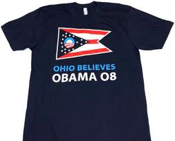 Rare! Vintage 2008 Barack Obama For President Ohio Believes T-Shirt New! MEDIUM Unisex T-Shirt S red