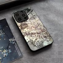 Filmo Žiedų Valdovai Telefono dėklas IPhone 17 Air 16 E Pro Max 15 14 13 Mini 12 Pro 11 Max Plus Juodas Stiklinis Dangtelis iPhone 16e gray