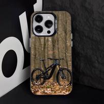 MTB Kalnų Dviratis Dviračių Dviračio Telefono Dėklas iPhone 16,15,14,13,12,11,8,7,Pro,Max,Plus,Mini,XS,SE Atsparus Kritimui Juodas Matinis Kietas iphone14plus brown