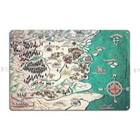Golgleth Map of Narnia Twin size Classic Neverland Map of King Arthurs Britain Metal Cinema Living Room Pub Tin Sign Posters 20x30cm（7.8x11.8inch） gray