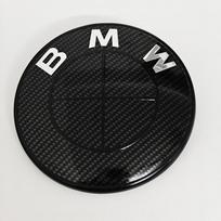 BMW M 2026 Naujas 1/2 vnt. BMW E46 E90 F30 F10 F20 G20 E87 E63 E60 F01 F02 G14 74mm 82mm Automobilio priekinio dangčio emblema Bagažinės galinė emblema Aksesuaras CUZ1 82mm 2pcs anglies pluošto juodos spalvos