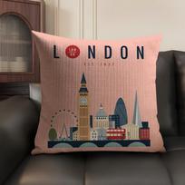 London Big Ben Tower Rome Cushion Cover Linen Organic Fabric DoubleSided Printing Sofa Breathable Home Decor Gift Pillow Case 40cmx40cm(16x16Inch) gray