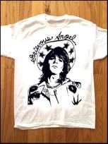 GRAM PARSONS Custom Printed T-Shirt! Sharpie Art Flying Burrito Bros BYRDS The Rolling Stones Country Rock 70s 130 black