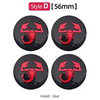56mm 60mm 65mm Car Wheel Center Hub Cap Rim Cover Stickers For Fiat 500 Punto Panda Pondo FR Abarth Doblo Bravo Freemont Ducato black