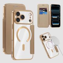 Magnetic Flip Card Slot Wallet Leather Phone Case Case for iPhone 18 Pro max 17 16 15 14 13 Shockproof For Magsafe RFID Cover iPhone17 auksas