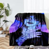KPop Demon Hunters Theme Printed Blanket - Perfect for Couch, Bed, Travel & Outdoor Use | Machine Washable, Cozy & Durable. 80cmx120cm black