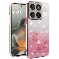 Motorola Edge 70 Case, Glitter Flower, Pink