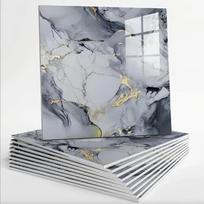Dekoratyvinės PVC marmuro stiliaus sienų plokštės 30x30cm 10 vnt. Dryžuotas raštas namų interjero dekoravimui Sienų apdaila „pasidaryk pats“ montavimas SDN-102 gray
