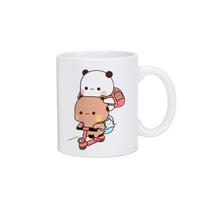 Panda Meškiukas Bubu Dudu Kavos Pieno Puodelis Moka Katė Panda Meškiukų Pora Kalėdinis Puodelis Kawaii Puodeliai Originalūs Puodeliai Nemokamas Pristatymas Gėrimų Indai 300ml gray