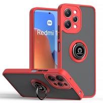 Matinis Armor kietas PC dėklas skirtas Xiaomi Redmi 12 4G 5G su magnetiniu laikikliu ir stoveliu, atsparus smūgiams Funda Redmi 12 4G red