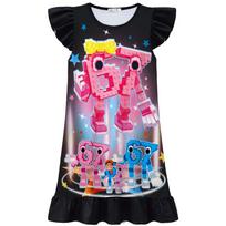 82605 Girls Steal a Brainrot 67 Print Ruffle Sleeves Dress 150cm pink