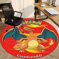 1 vnt. Pokemon Charizard biuro apvalus kilimėlis, po biuro kėdėmis, miegamojo, svetainės namų dekoras a0926071 120cm by 120cm red