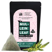 The Tea Trove Herbal Mullein Lung Detox - 50 Pyramid Tea Bags in Resealable Pouch - Caffeine Free Leaf | 50 Gram white