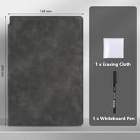 With Whiteboard Pen A5 Whiteboard Notebook Reusable Office Notebooks Memo Pad  School Office 04 black