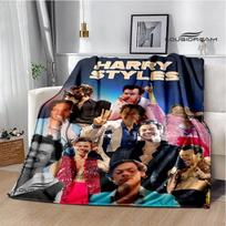 Dainininkas H-Harry-Styles spausdintas pledas Pikinės antklodės Flanšinė šilta antklodė Minkšta ir patogi antklodė lovos pamušalai gimtadienio dovana 100x150cm gray