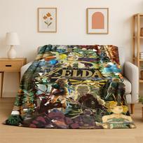 Klasikinis žaidimas Z-Zelda Animacinis personažas Link Flanelinis pledas Minkštas šiltas pledas miegamojo svetainės lovos kelionės stovyklavimo iškylos 100x150cm black