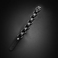 Punk Studded Hip-Hop Fashion Skull Faux Leather Bracelet Suitable For Everyday Wear, Festive Parties, Stylish Accessory Or Gift black