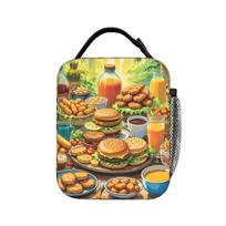 Lunch Pink Dessert Box Cartoon Lunch Bag For Child  Print Lunch Box Casual Picnic Cooler Bag Portable Oxford Thermal Lunch Bags One Size beige