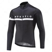 Morvelo 2026 Rudens Dviračių Džersio Rinkinys Vyrams Plento Dviratininko Apranga Ilgomis Rankovėmis Ciclismo Marškinėliai MTB Maillot Dviračio Vienodas Bib Kelnės XL black