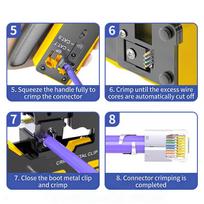 Pass Through Crimp Plier Cat7 Cat6 Cat6A Cat5 Cat5E Stripping Crimping Tool With 8P/6P Ethernet Connectors juoda
